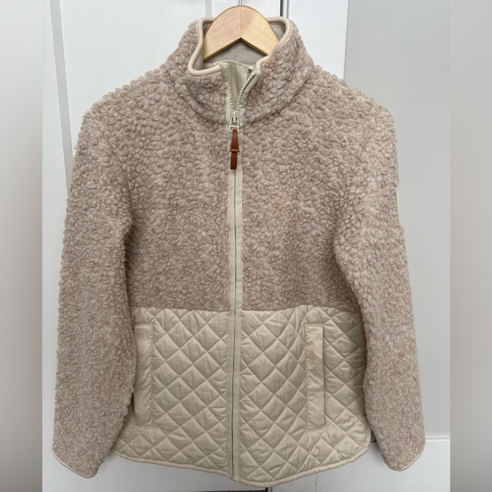 Tory Sport Cream and Tan Puffer Jacket